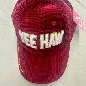 Simply Southern Burgundy Corduroy Yee Haw Cap